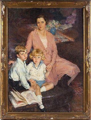 Portrait of Mrs. Stanley Dell and her Two Children (John H. and Robert P. Lamont)