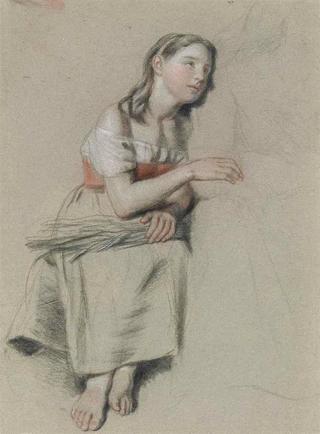 Study of a Seated Girl with Faggots