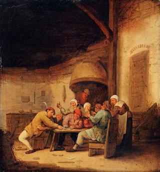 Peasants Playing Cards in a Tavern