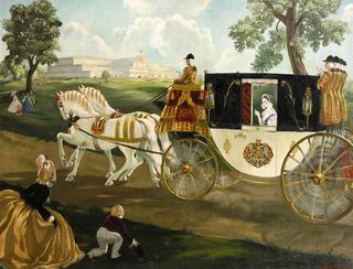 Queen Victoria driving to the 1851 Exhibition