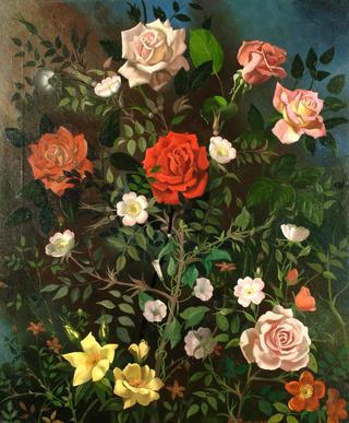 Study of roses and other flowers