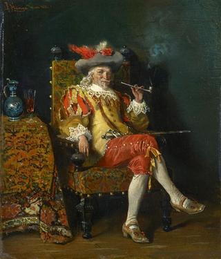 Musketeer with Pipe and a Glass of Wine