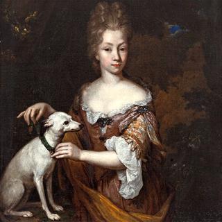 Portrait of a Lady with Whippet