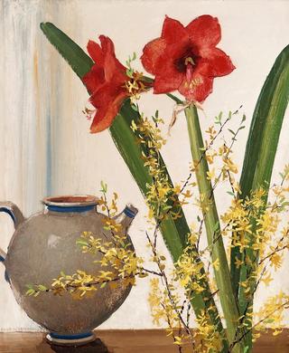 Still life with Amaryllis and Jug