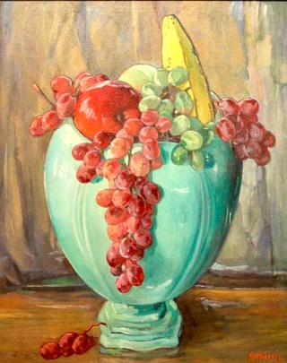 Still-Life with Fruit in a Green Vase