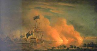 French Firerafts Attacking the English Fleet off Quebec, 28 June 1759