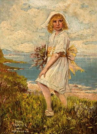 Girl in a Coastal Landscape