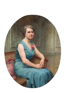 Portrait de femme à la robe bleue