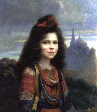 Petite fille Russe devant la Kremlin