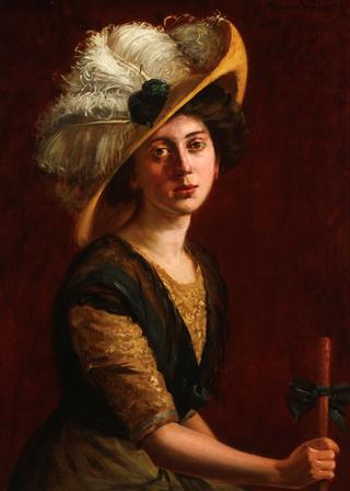 Portrait of a Woman with Bonnet and Parasol