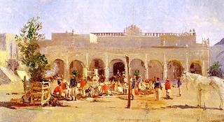 Mexican Scene with French Soldiers