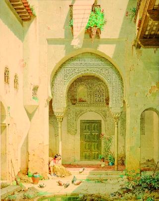 Courtyard of a Spanish Palace, probably in Cordoba