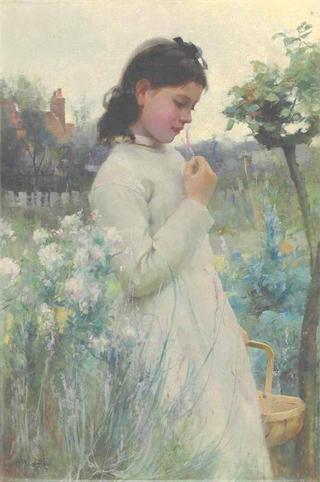 A Young Girl in a Garden