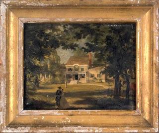 Landscape with a Couple Outside a Country Estate