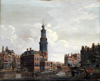 View of the Ingel with the Munttoren in Amsterdam