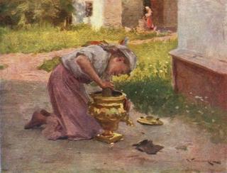 Girl with a Samovar