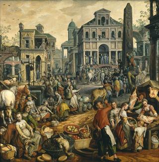Market Scene, Ecce Homo, the Flagellation and the Carrying of the Cross
