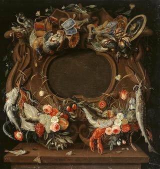 Medallion's Frame with an Allegorical Depiction of the Four Elements