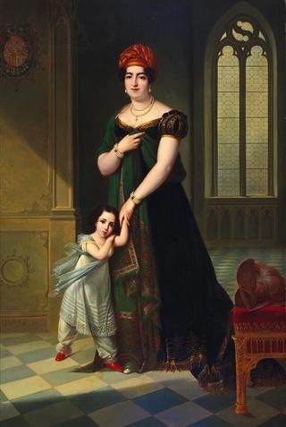 Dona Maria de la Piedad Roca and her son Bernardino