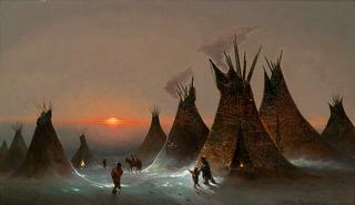 Indian Encampment in Winter