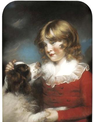 Portrait of a Young Boy with a Spaniel
