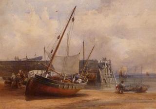 Fishing Boat by the Quayside at Low Tide