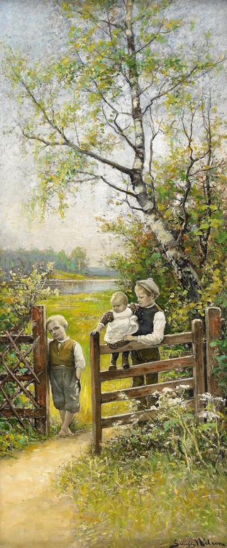 Summer Landscape with Children