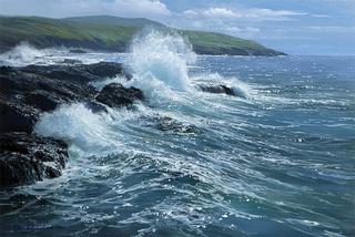 Crashing Waves along the Irish Coast