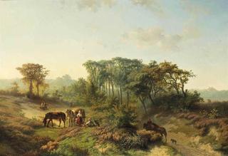 Travelers Resting in a Summer Landscape