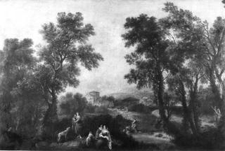 Landscape with Women and Children and a Dog