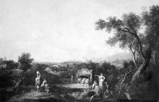 Landscape with Peasants at a Fountain