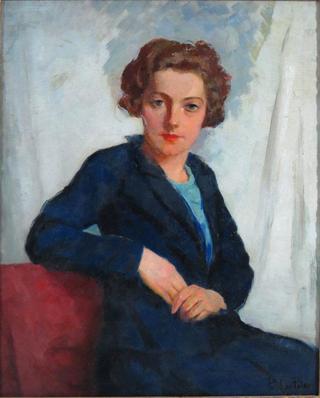 Portrait of a Woman in a Blue Suit