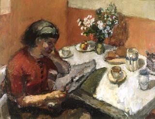 Girl at table