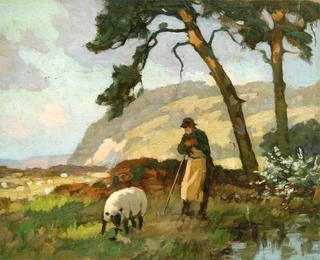 Shepherd with Sheep