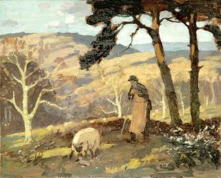 Shepherd Tending His Sheep