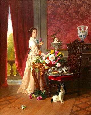 Arranging flowers