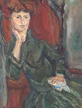 Young Woman in a Red Armchair