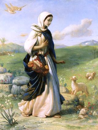 'And Mary rising up in those days, went into the mountainous country with haste' (study)