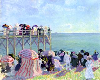 The Beach and Pier at Trouville