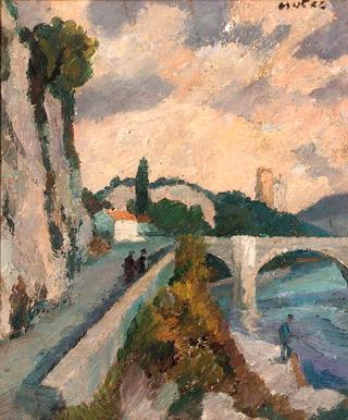 Promeneur au bord du Rhône