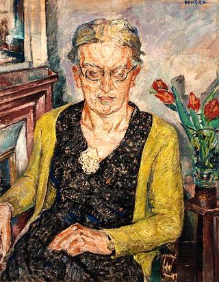 Portrait of Françoise Bluner, seated in a chair