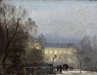 Illuminated Buildings in the Park