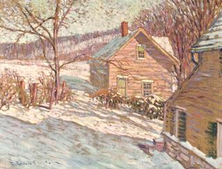 Snow Scene with Houses