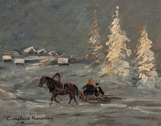Winter Landscape with Sleigh