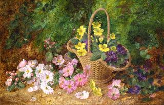 Still Life of Flowers and a Basket