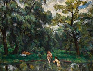 Women Bathing under the Willows