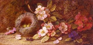 Still Life of Flowers with Bird's Nest