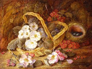 Basket of Flowers and Bird's Nest