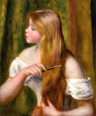 Girl Combing Her Hair
