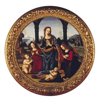 圣母子与年轻的施洗圣约翰，约瑟夫和天使